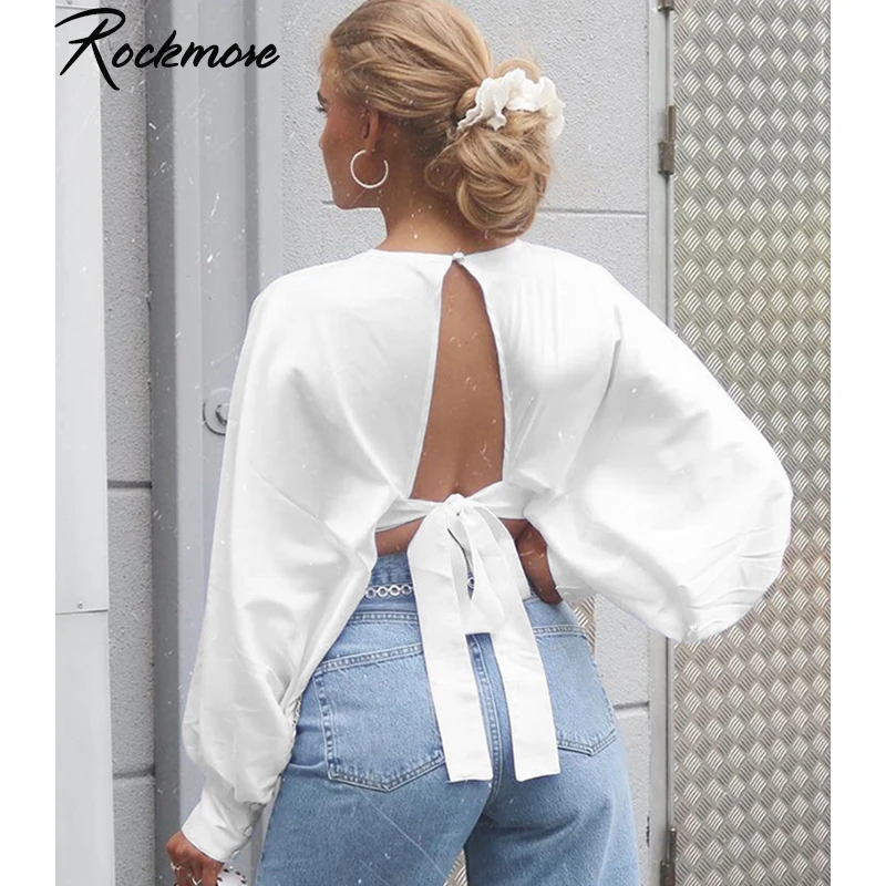 Rockmore Harajuku плиссированная футболка с открытой спиной женская уличная футболка открытая стягивающая рубашка футболка Топы Футболка Корейская одежда