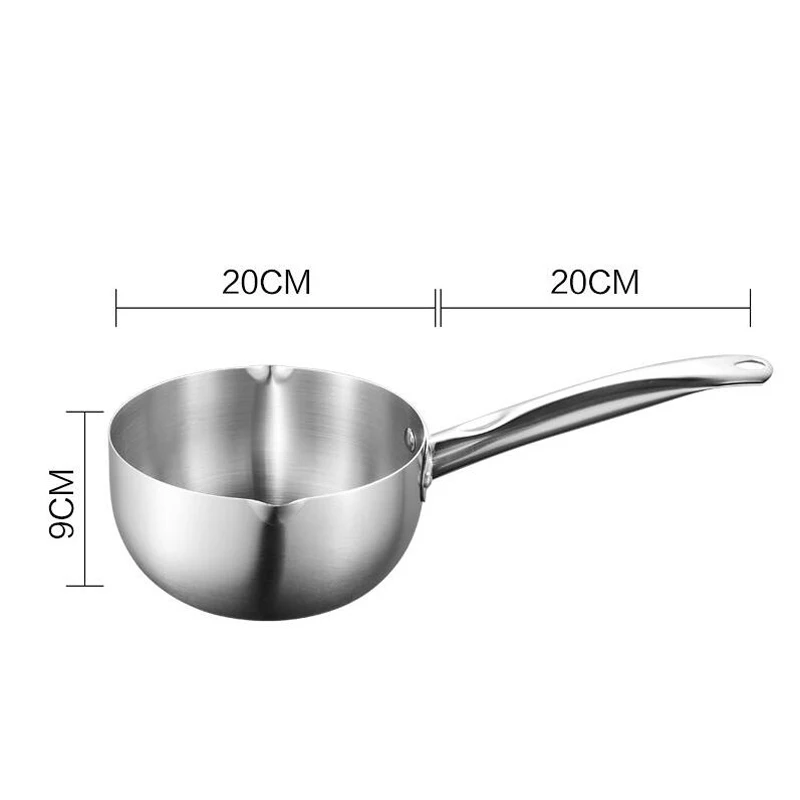 Milk pot Non-stick Pan kitchen Soup pot stainless steel stew Baby food boilers noodles Porridge pot single handles saucepan - Цвет: 20cm