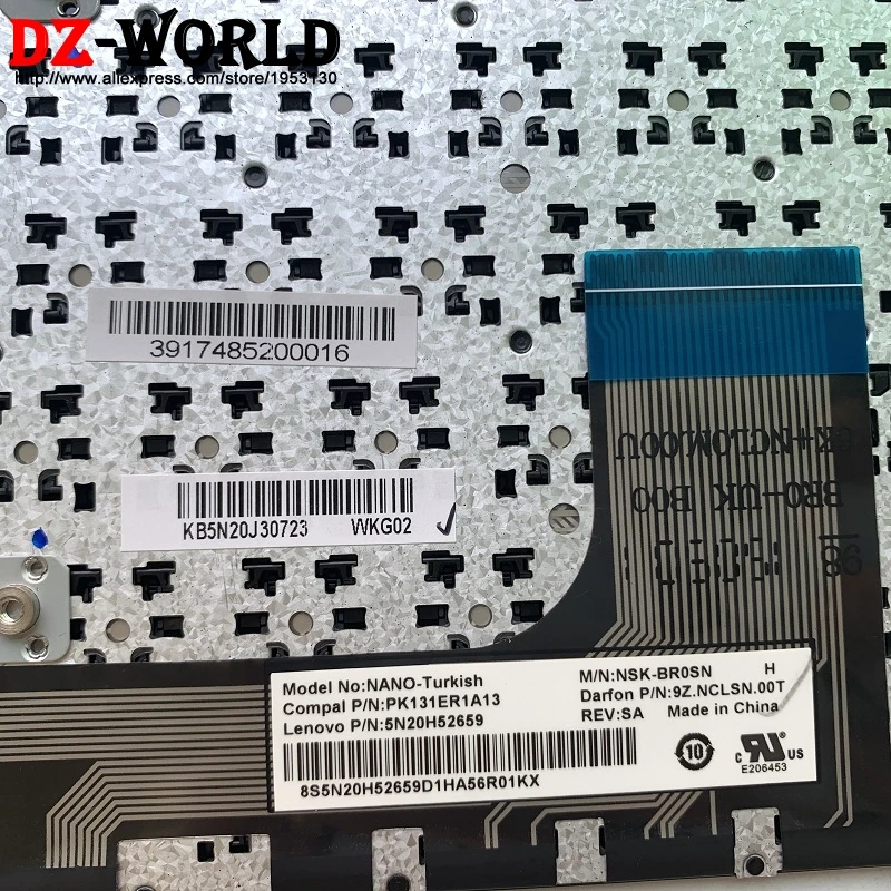 Новая Оригинальная Черная Турецкая клавиатура для lenovo Ideapad 100-15IBY B50-10 ноутбука серии Teclado 5N20H52659 5N20J30723