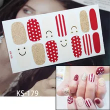1 лист улыбка полосы красный стикер украшения Полный Обертывания клейкая наклейка красота дизайн ногтей наклейки s маникюрные советы для женщин макияж
