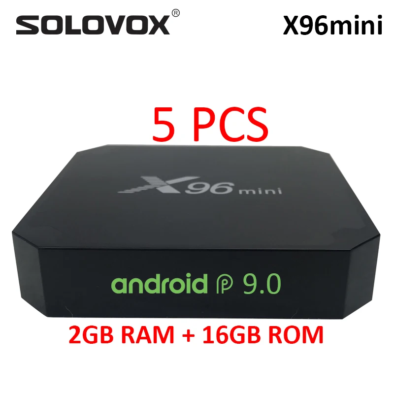 5PCS X96mini SOLOVOX X96 Мини Смарт ТВ приставка Android 9,0 OS 2 Гб 16 Гб ТВ приставка MARS X Великобритания Германия Франция Испания Portgual Польша Италия IP tv - Цвет: 5PCS X96mini