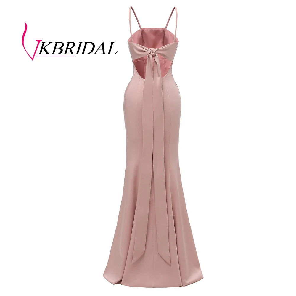 VKBRIDAL пикантные тонкие бретельки длинные платья подружек невесты реальные фотографии платье-Русалка на выпускной