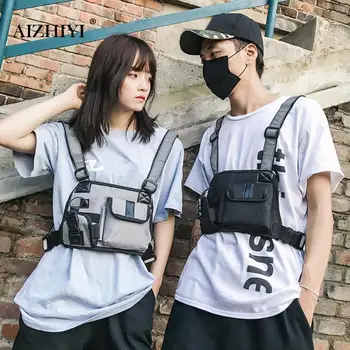 

Hip Hop Nylon Reflective Strap Waist Packs Women Men Vest Chest Rig Bags Pouch Holster Military Vest Chest Rig Bag women
