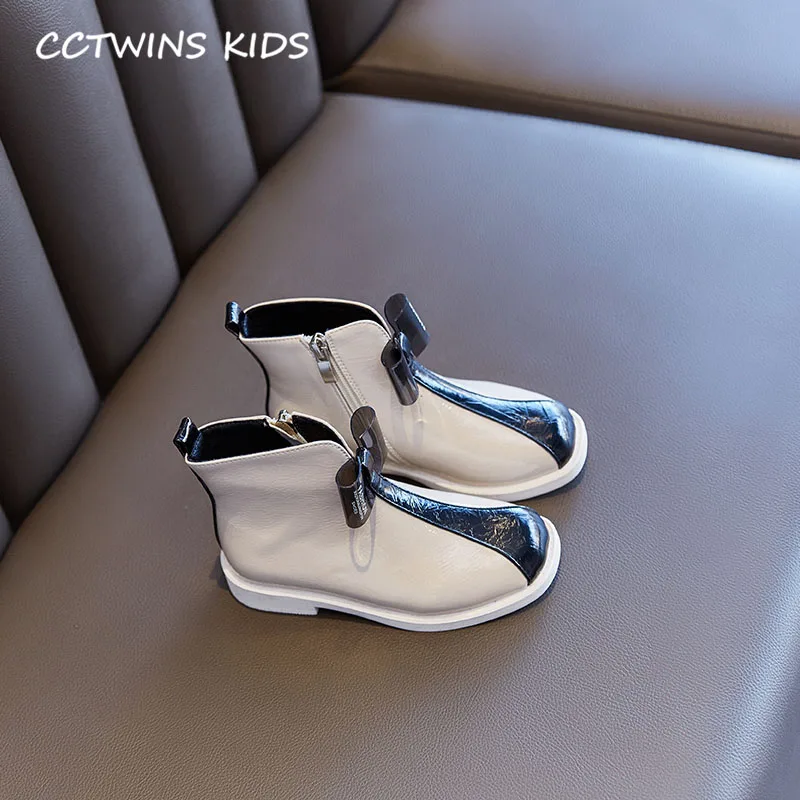 CCTWINS/детская обувь; коллекция года; модная Осенняя обувь принцессы для девочек; Детские ботильоны из искусственной кожи; ботильоны с бабочкой; FB1698 - Цвет: Бежевый