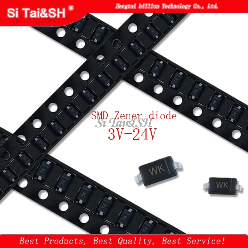 Диод SMD SOD-323 0805 0 25 Вт 100 шт. BZT52C10V 3 в 3V3 7V5 6V8 5V6 5V1 4V7 12 10 15 16 18 20 24 В | Электронные