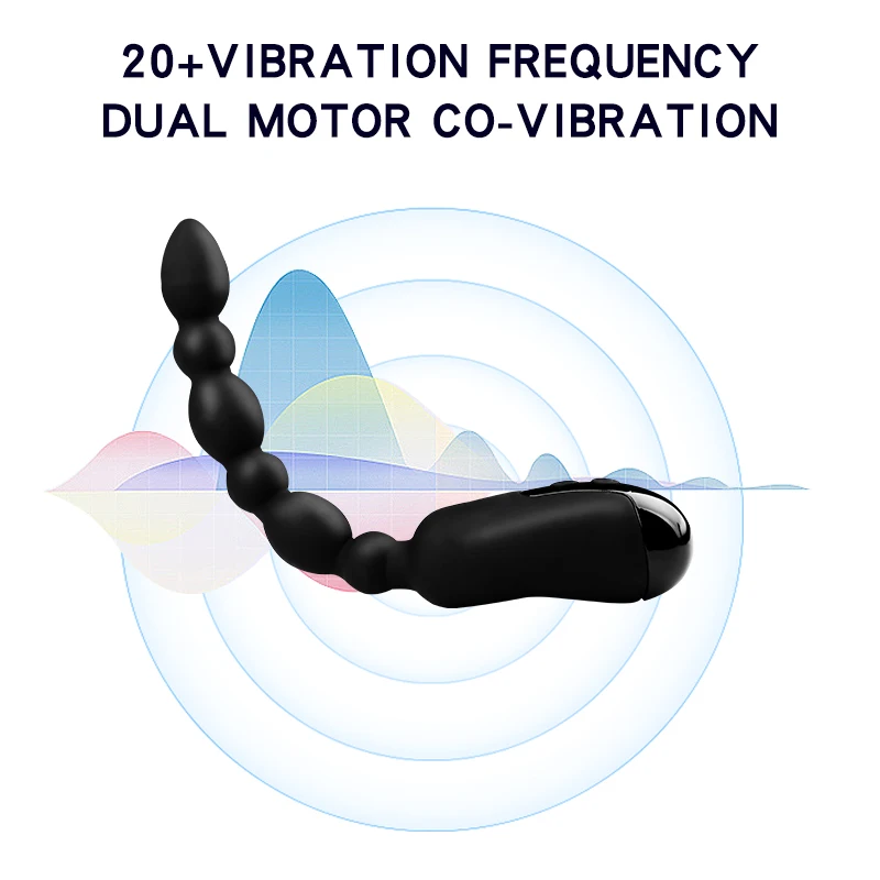 20 режимов длинные бусины Анальный Вибратор массажер простаты USB Зарядка гибкий