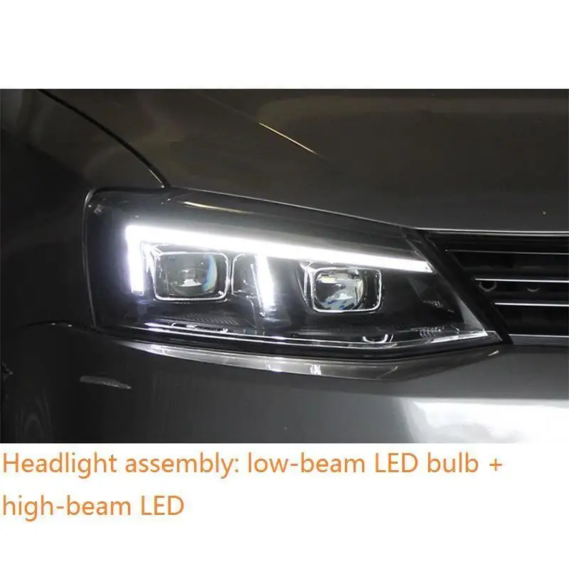 MODEL H Cob Drl Assessoires Neblineros Para Авто наружные светодиодные фары автомобиля фары в сборе 12 13 14 15 16 17 18 для Volkswagen Sagitar - Цвет: MODEL H