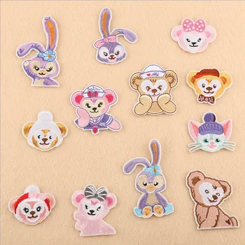 

lovely cartoon bear rabbit kitty embroidered iron on patch, fashion animal fabric badge, backpack jean clothing accessories DIY