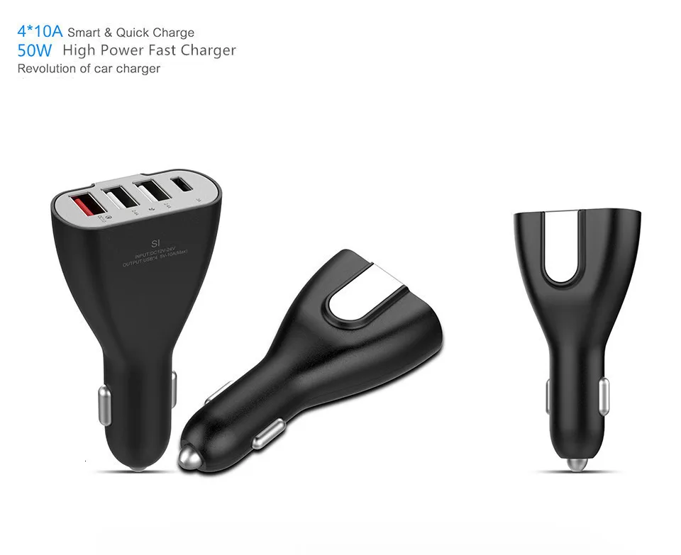 VOGEK Quick Charge 3,0 Автомобильное зарядное устройство 5V3A QC3.0 Turbo Fast Char автомобильное зарядное устройство с 3 usb-портами 1 портом type C для Apple/samsung/Xiaomi