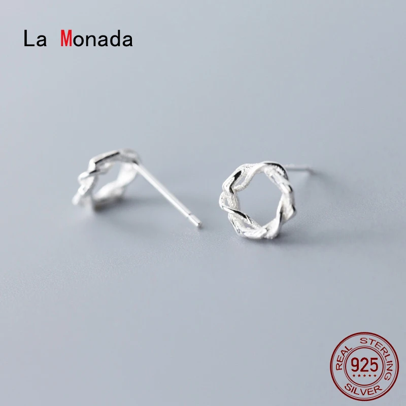 Женские серьги гвоздики La Monada серебро 925 пробы яркие круглые из серебра