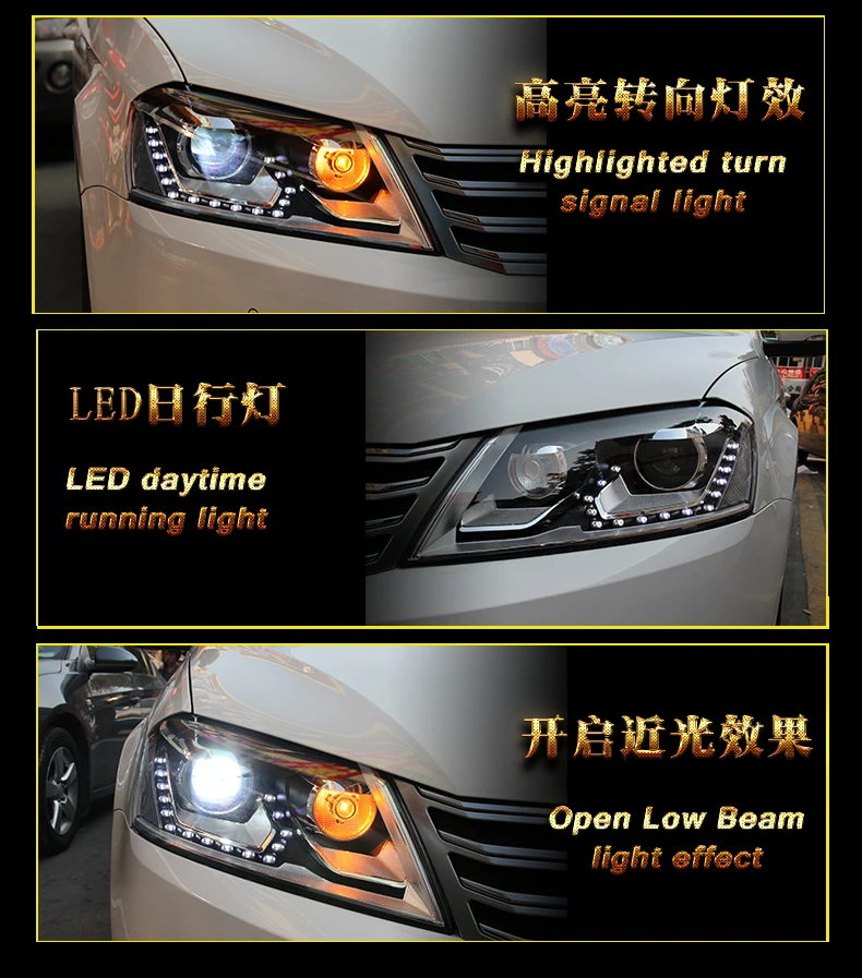 Автомобильный Стайлинг для VW Passat B7 фары 2012- Magotan светодиодный фонарь DRL Hid головной фонарь Ангел глаз биксеноновый луч аксессуары