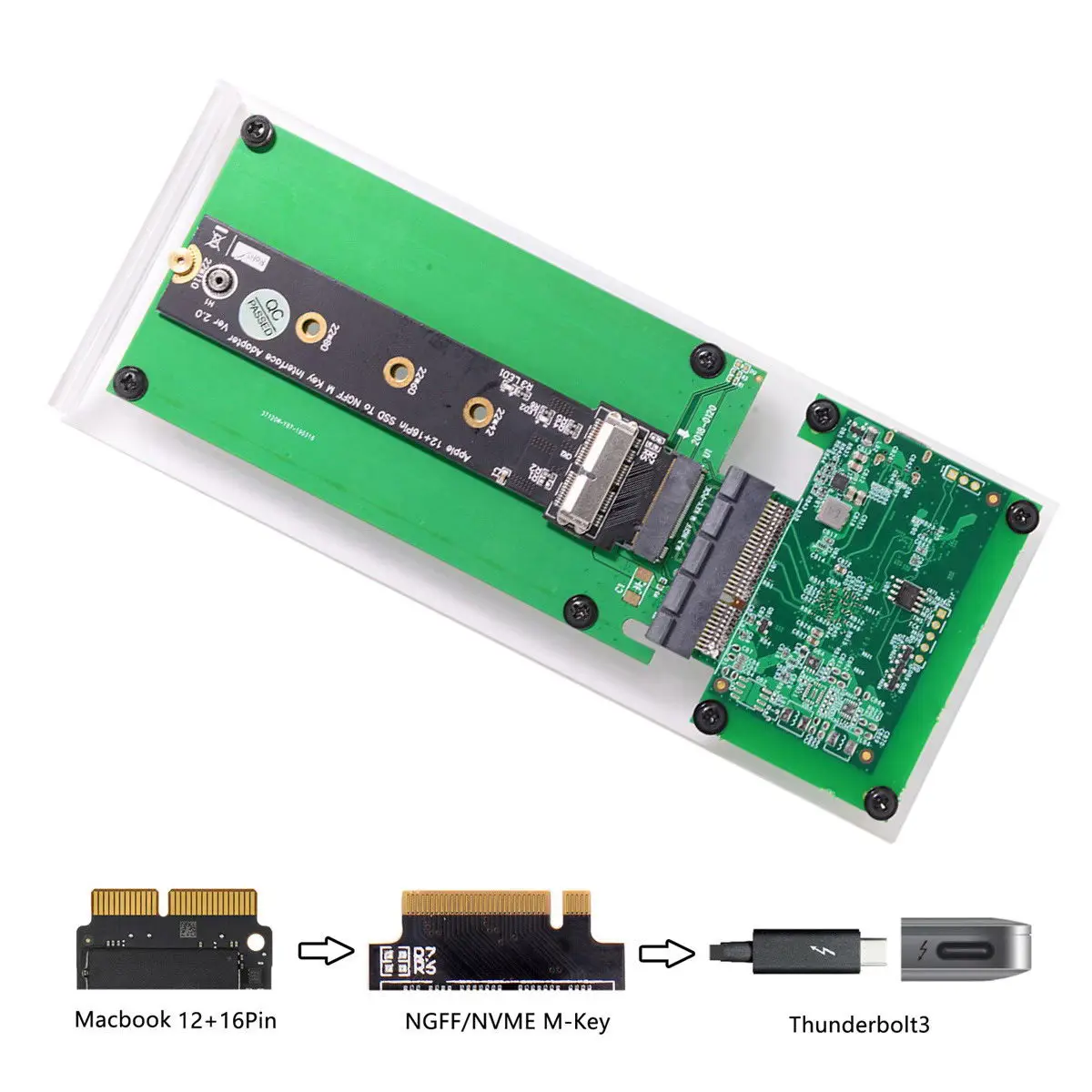 Thunderbolt 3 для Macbook 2013- SSD и PCI-E NGFF M-key NVME AHCI SSD чехол-картридж