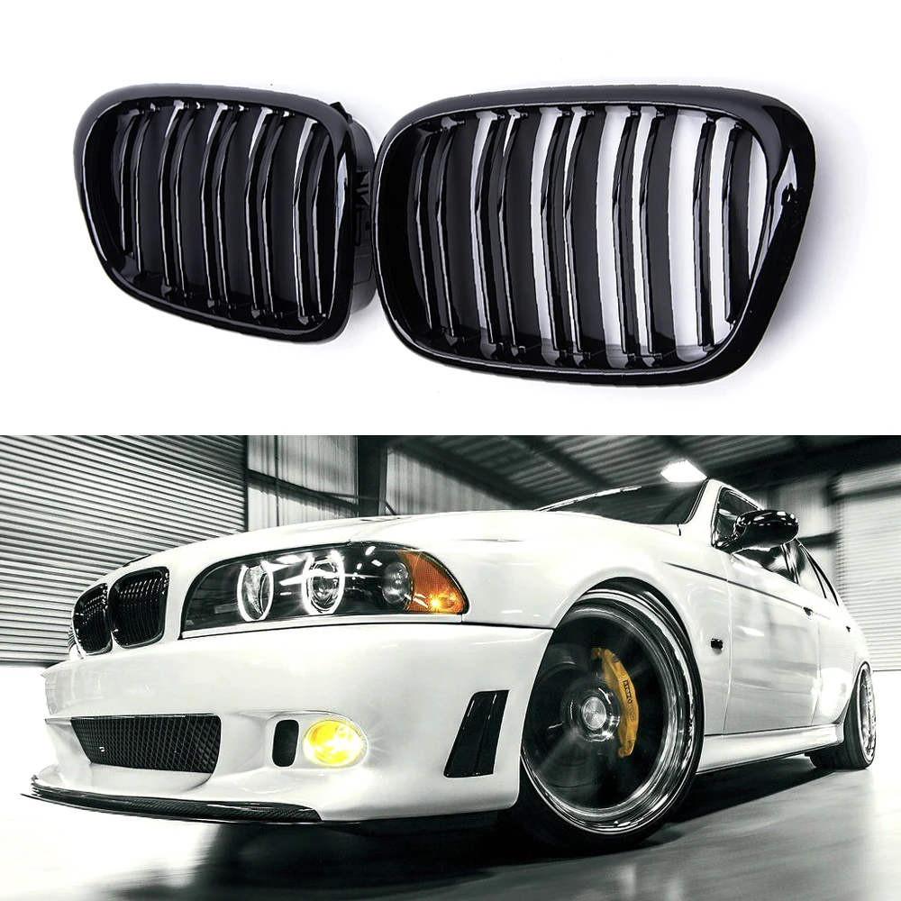 

A Pair Car Styling Car Front Grill Kidney Grille Racing Grill For BMW E39 M5 5 Series 520 523 525 528 1999-2003 Auto Accessories