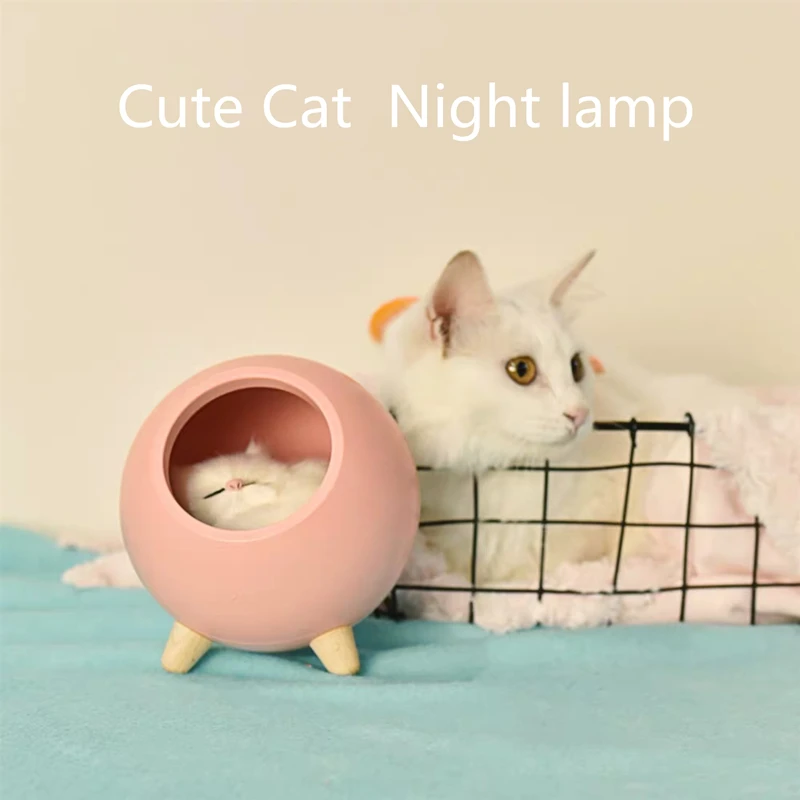 

Cute Cat USB Charging Night Lamp Touch Sensor Dimmable Cute Pet House Bedside Light for Bedroom Children Kids Atmosphere Lights