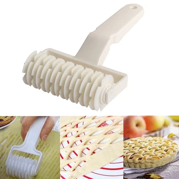 

High Quality Pie Pizza Cookie Cutter Pastry Plastic Baking Tools Bakeware Embossing Dough Roller Lattice Cutter Craft Small Size