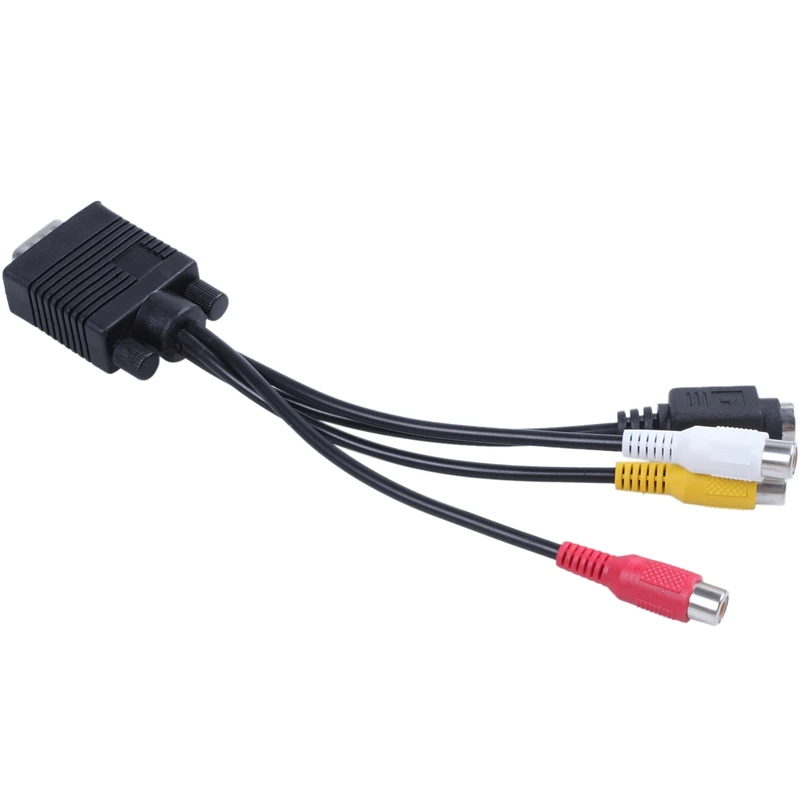 8 дюймов VGA Мужской до 3 RCA S Video Женский AV видео кабель адаптера|Кабели HDMI| |
