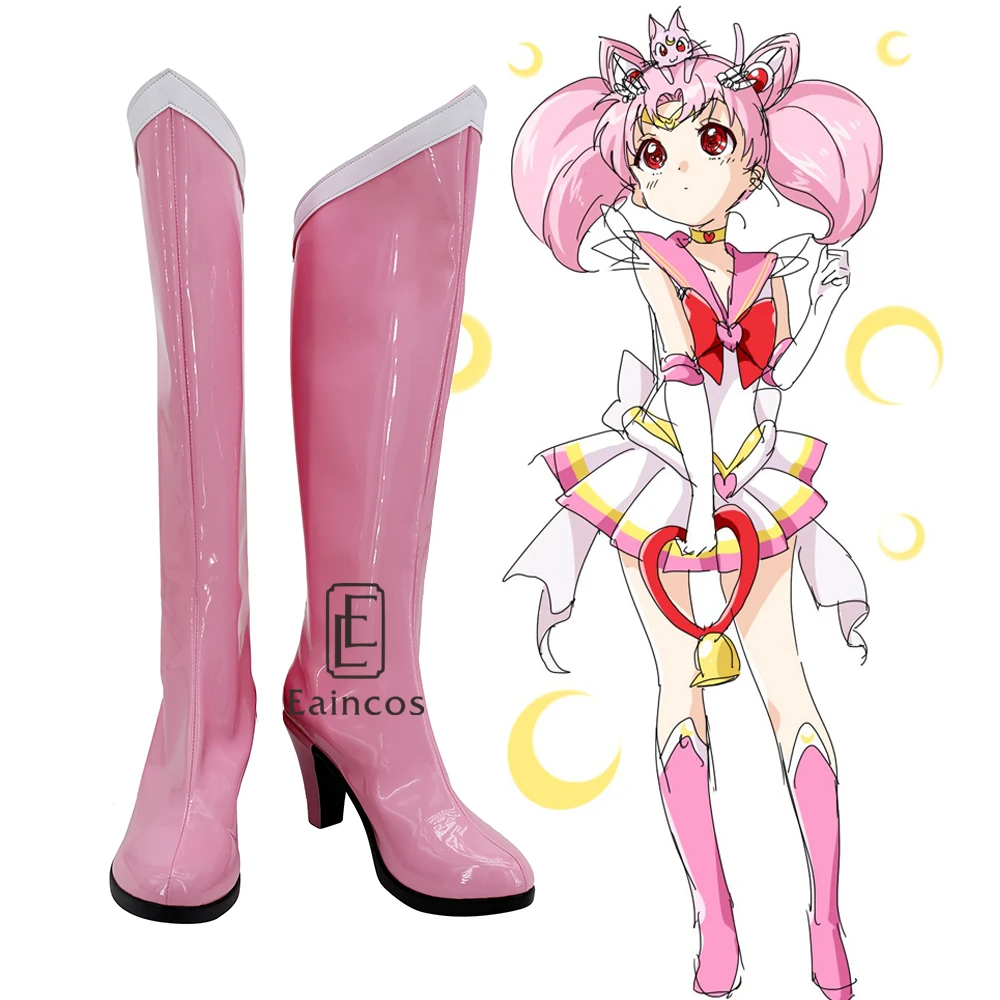 Аниме Сейлор Мун чибимун косплей обувь для девочек шибисша сапоги на высоких