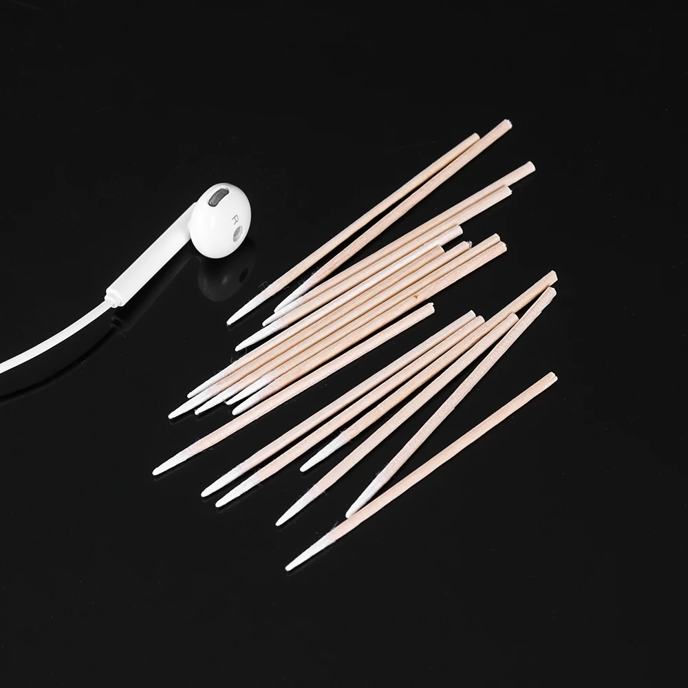 Для Apple Airpods Airpod чехол 100x хлопковая одноразовая палочка инструмент для очистки гарнитура для Airpods телефон порт зарядки