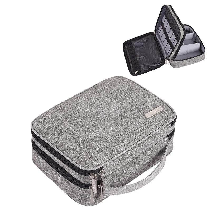 

Cable Storage Bag Data Organzier Portable Digital Storage Bags USB Gadgets Cables Double Zipper Storage Bag Cosmetic Bag