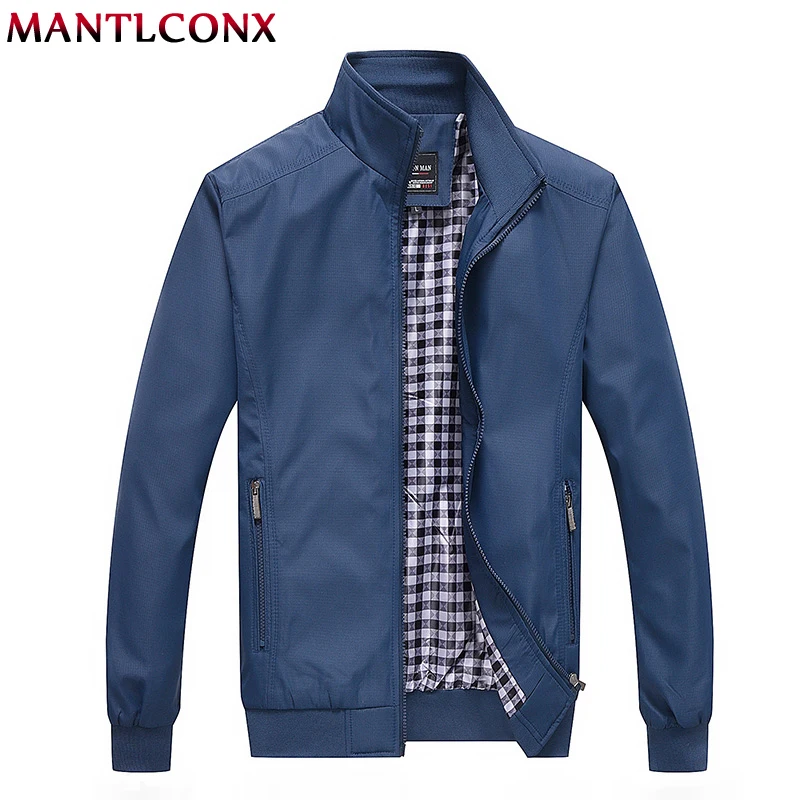 MANTLCONX 7XL 8XL Новинка повседневная куртка мужская Осенняя верхняя одежда воротник-стойка Качественная мужская куртка пальто-бомбер для мужчин осень