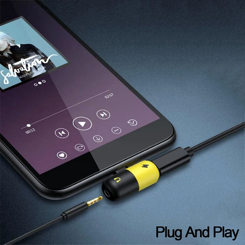 2 в 1 USB C аудио кабель type C до 3,5 мм разъем AUX Наушники звонки, музыка зарядки сплиттер адаптер для Xiaomi Samsung Huawei HTC LG