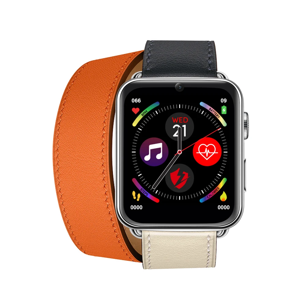 Silver long strap Смарт-часы ELFTEAR LEM10, Android 7,1, gps, Wi-Fi, 1,88 дюймов, HD экран, LTE, 4G, ультра-прозрачная камера, 700 мАч, для мужчин и женщин - Цвет: Silver long strap