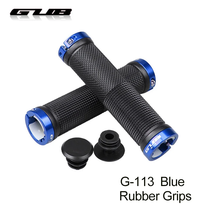 G-113 Blue GUB кожа/Резина MTB ручки для велосипедного руля рожки руля велосипедные Руль Ручка частицы противоскользящие обе концы алюминиевая Шестерня замок-на велосипедной части - Цвет: G-113 Blue
