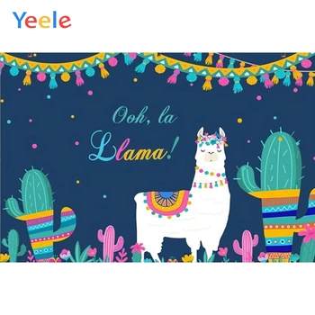 

Llama Camel Alpaca Cactus Party Baby Shower Birthday Custom Photography Backdrop Vinyl Background For Photo Shoot Photophone