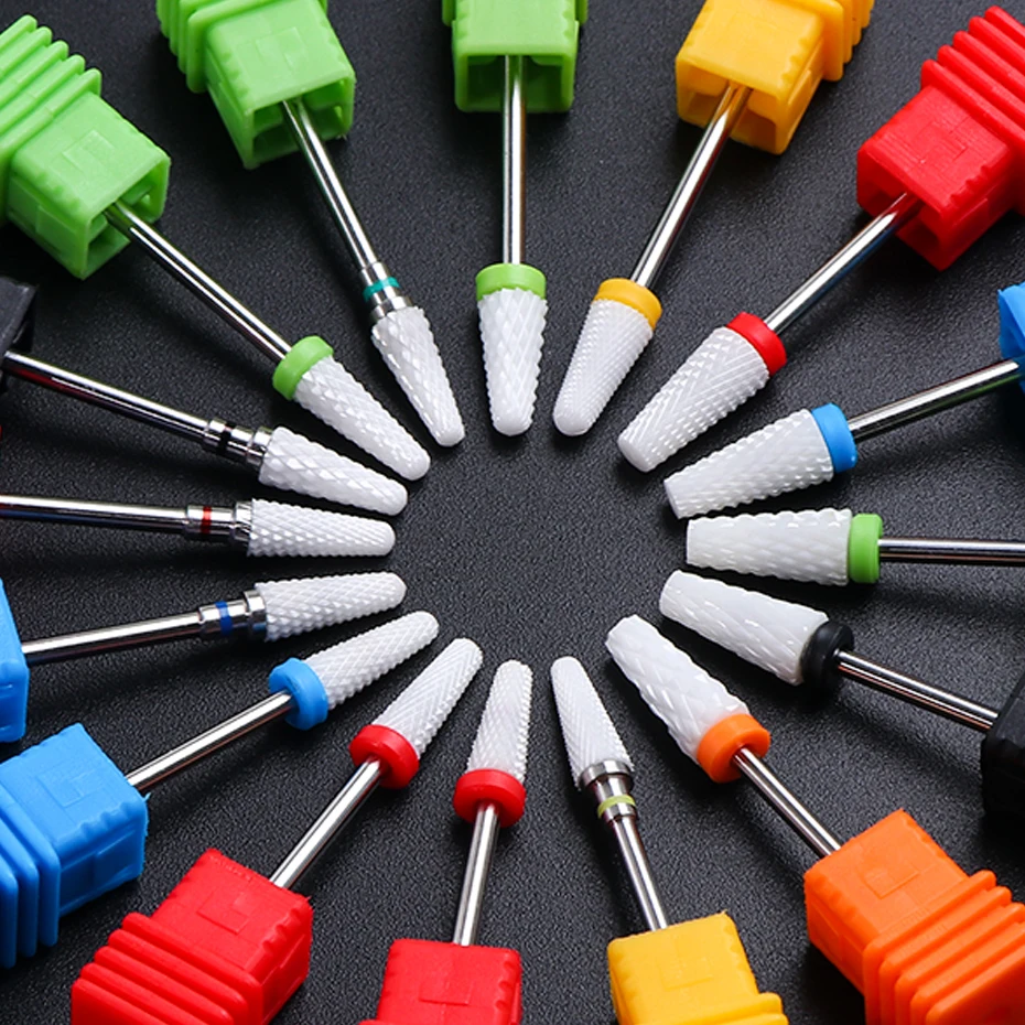 1Pcs Ceramic Nail Drill Bits Metal Milling Cutter Manicure Machine Accessories Polished Peeling Pedicure Manicure Tool JITP01-16