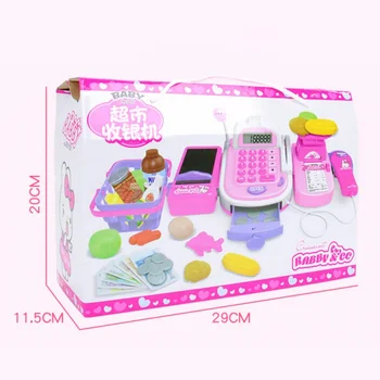 

2020 Kids Children Simulation Cash Register Calculator Cashier with Microphone and Sounds Pretend Play Toys Interesting Toy