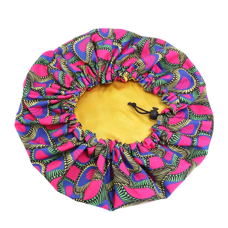 hot pink Модный принт головной убор атласное шелковое большой капот для детей в африканском стиле с принтом Детские аксессуары для волос сна шапка; тюрбан шляпа - Цвет: hot pink