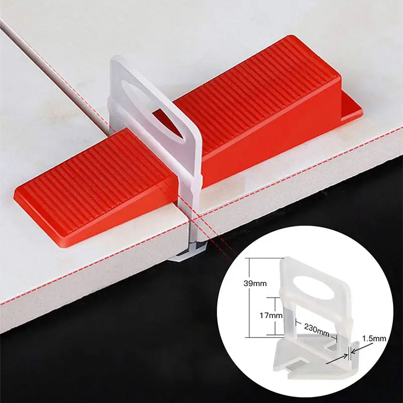 Hot XD-Tile Leveling System, Diy Tiles Leveler Spacers 400 Pieces Leveling Spacer Clips And 100 Pieces Reusable Wedges