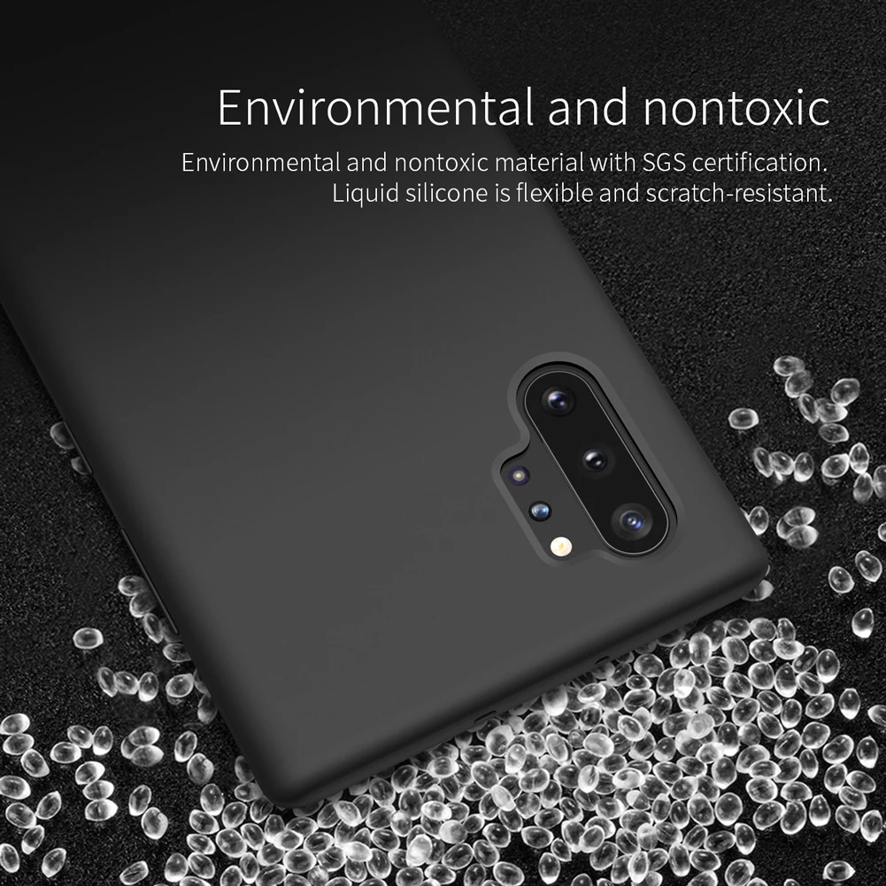 Для samsung Galaxy Note 10+ чехол NILLKIN жидкий Гладкий силиконовый чехол для samsung Galaxy Note 10 Note10 Plus чехол