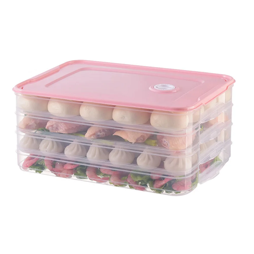 

Food Preservation Tray Refrigerator Dumplings Storage Organizer Box with Lid Hogard