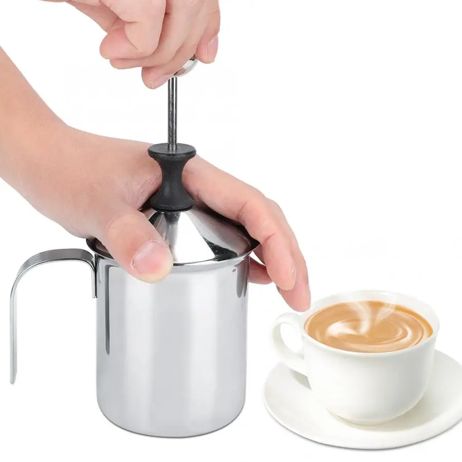 Стиль 400 мл латте Manuale Ugello In Acciaio Inox A Doppia Maglia латте сливки Schiuma di Latte Maglia кофе пенообразователь сливки