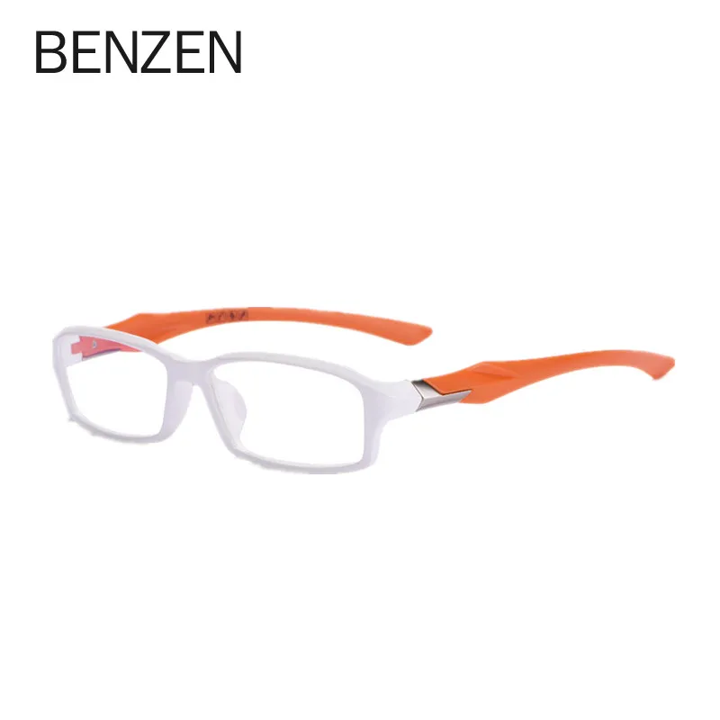 BENZEN Tr90 мужские спортивные очки для глаз, оправа, Модные оптические очки по рецепту для близорукости, оправа для мужчин, очки 5211 - Цвет оправы: white orange