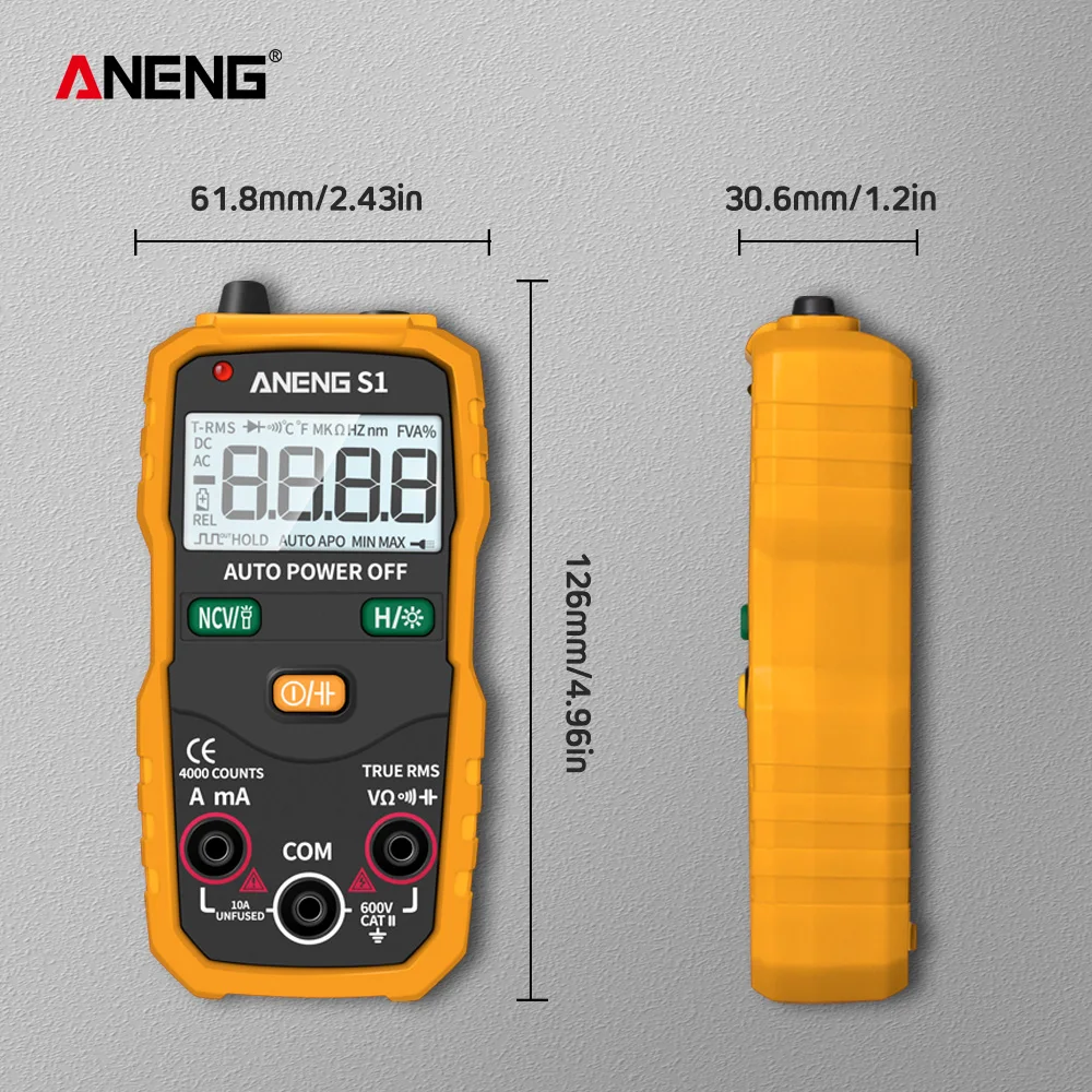 ANENG S1 Цифровой мультиметр True RMS Авто Диапазон Профессиональный ЖК Автоматический Смарт мультиметры Напряжение Амперметр Датчик