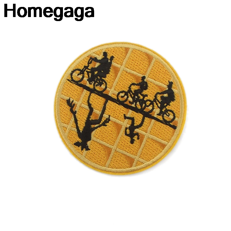 Homegaga странные вещи Круглый Мультфильм железа на заплатках Одежда diy эмблемы с вышивкой аппликация Patchworks наклейки D2258