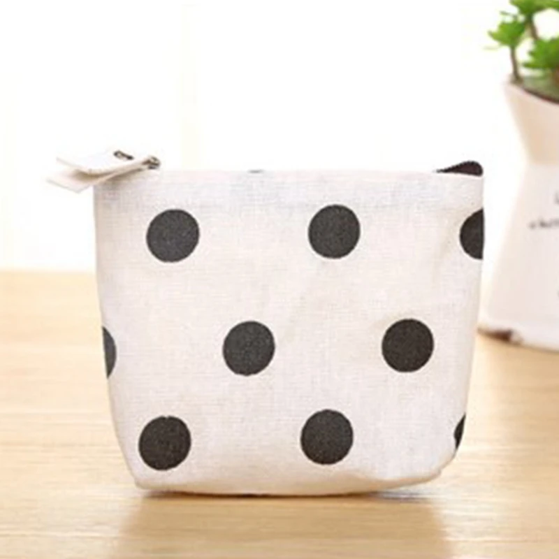 Simple Creative Canvas Coin Purses Dot Small Tree Star Sign Small Change Wallet Canvas Coin Purses Child Gift
