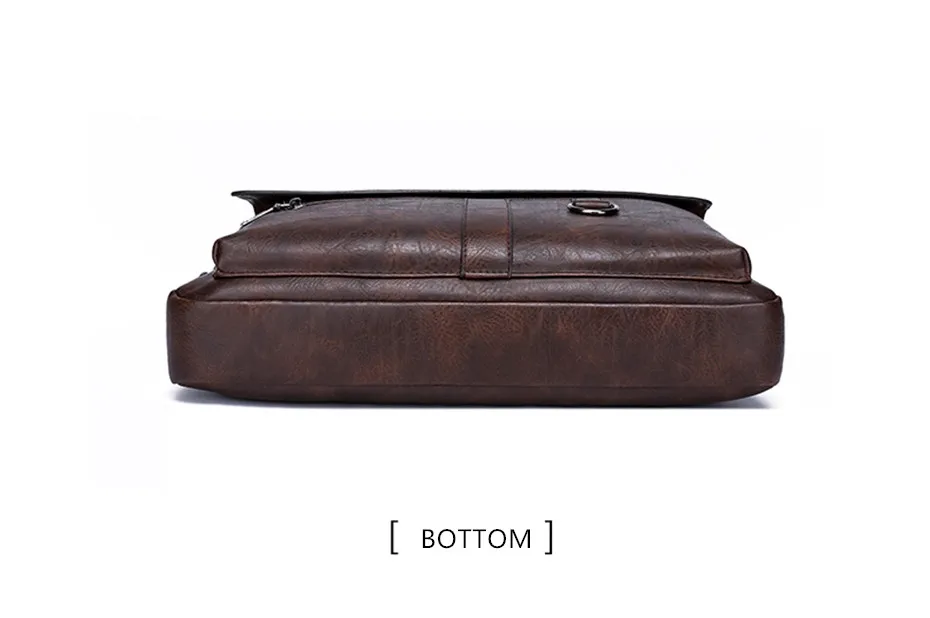 JEEP BULUO Men Briefcase Split Leather Laptop New Bag 14" PC Doctor Lawyer Computer Bag Totes Male Vintage Business Men Bags
