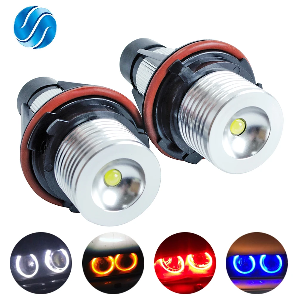 

flytop 1 Set 2*5W 10W Bridgelux Chip LED Marker Angel Eyes White/Blue/Red/Yellow for E39 E53 E60 E61 E63 E64 FREE SHIPPING
