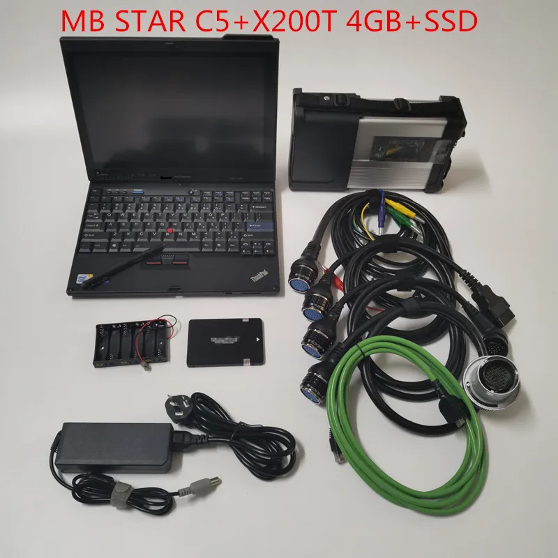 Surper mb star c5 SD Подключение диагностический инструмент с X200T 4 Гб ноутбук установка V2019.12 полное программное обеспечение с Wi-Fi готов к работе - Цвет: c5 x200t with ssd