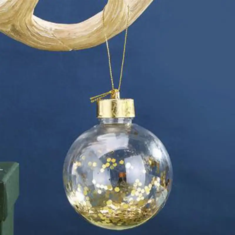 4 PCS Hanging Pendant Transparent Festive Christmas Home Decor Ornament Pendants for Window Fireplace Xmas Tree