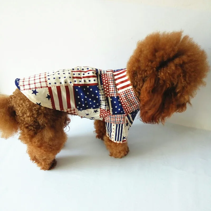 Bigeyedog дропшиппинг Собака Рубашка летняя одежда для собак флаг костюм кошка щенок одежда Чихуахуа Пудель домашний питомец породы Бишон одежда