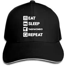 Мужская Женская бейсбольная кепка для тхэквондо Eat Sleep Repeat