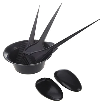 

5Pcs Hairdressing Brushes Bowl Combo Salon Hair Color Dye Tint Tool Set Hair Coloring Kit Black