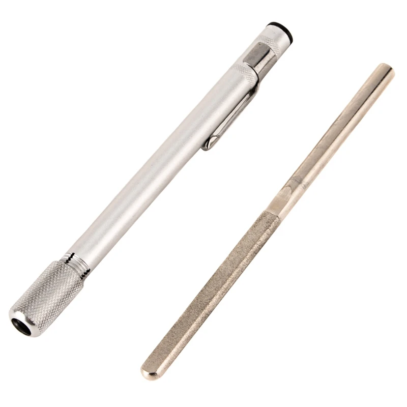 

Outdoor Fishing Hunting Pocket Sharpener Stainless Steel Diamond Knife Saw Hook Flat Edges Durable Portable