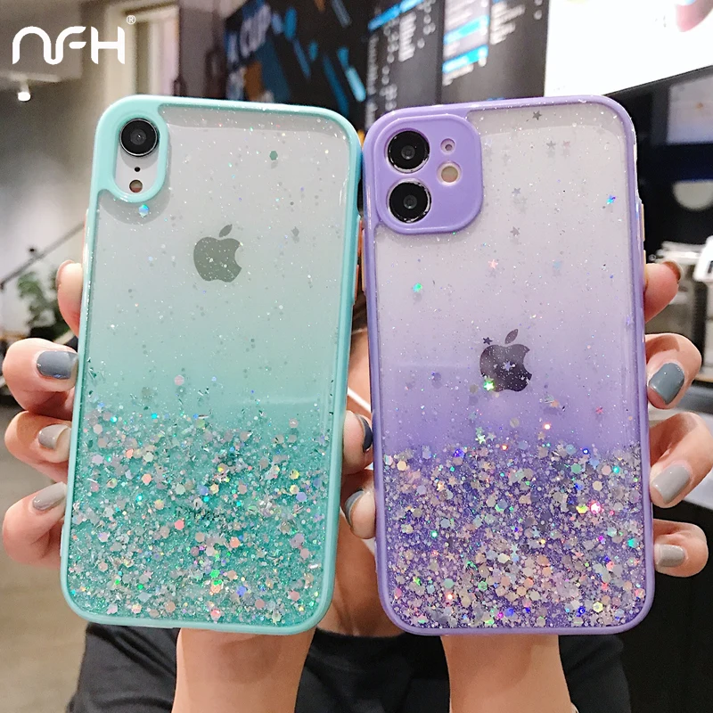 Силиконовый ударопрочный чехол с градиентом для iPhone 13 Pro 11 12 Mini XR XS Max SE2 7 8 Plus |