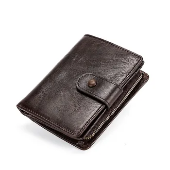 

Genuine Leather Men Wallets Coin Purse Zipper Short Male Money Bag Wallet Rfid Wallet