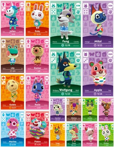Карточка для игры Amiibos переключение между животными популярный житель дома